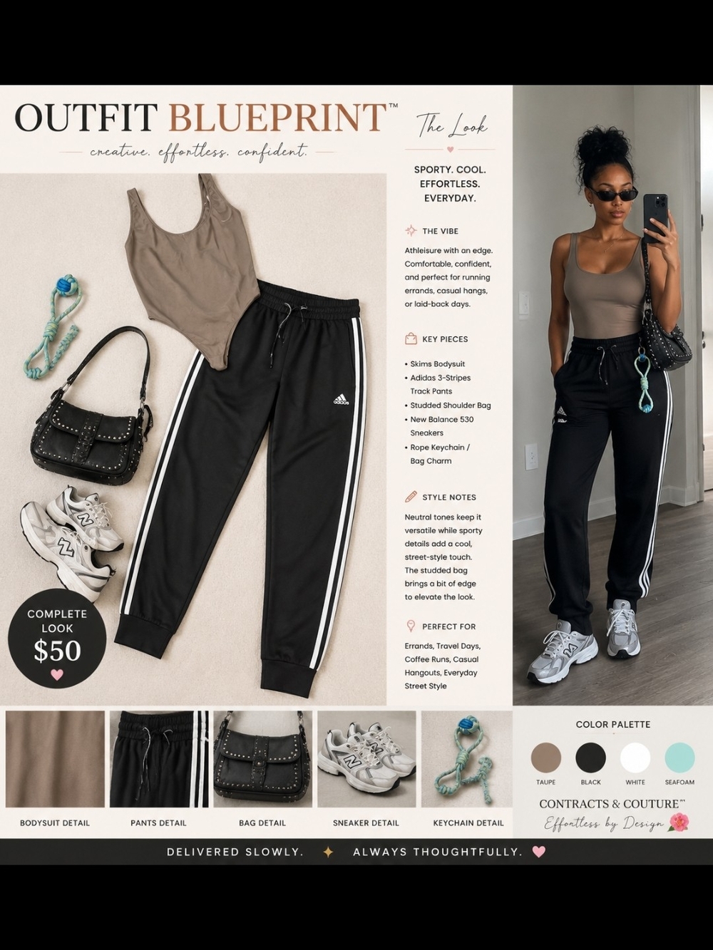 Adidas Track Pants + SKIMS bodysuit BUNDLE